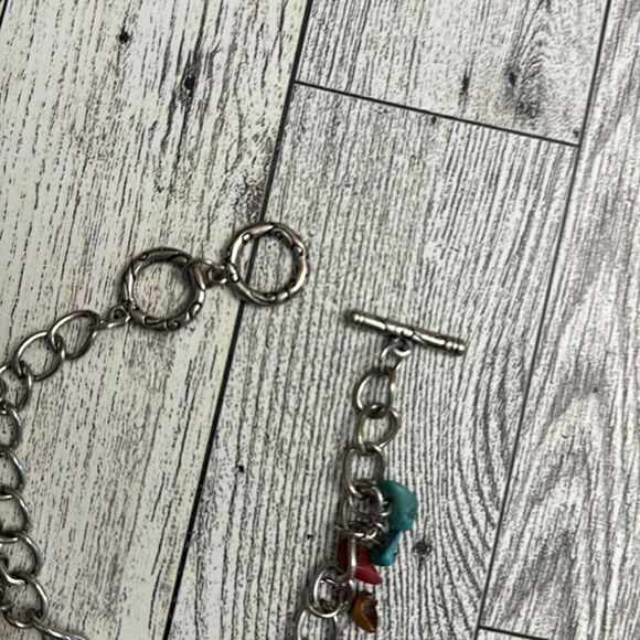 Turquoise, Tiger Eye & Jasper Stone Toggle Bracelet 8”-9” - Picture 5 of 5